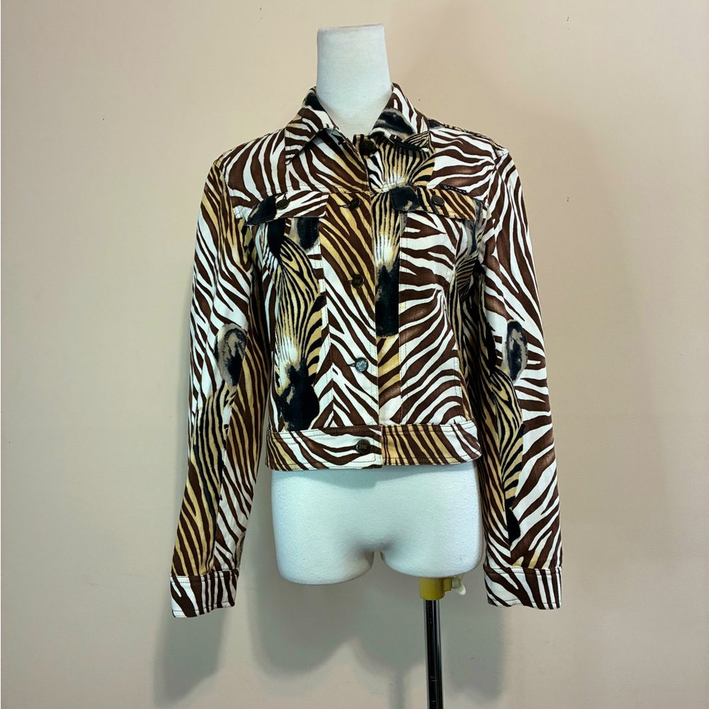 Bandolero Women’s Zebra Print Jean Jacket